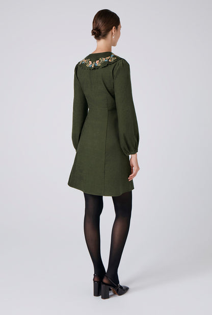 Blakely Embroidered Corduroy Short Dress