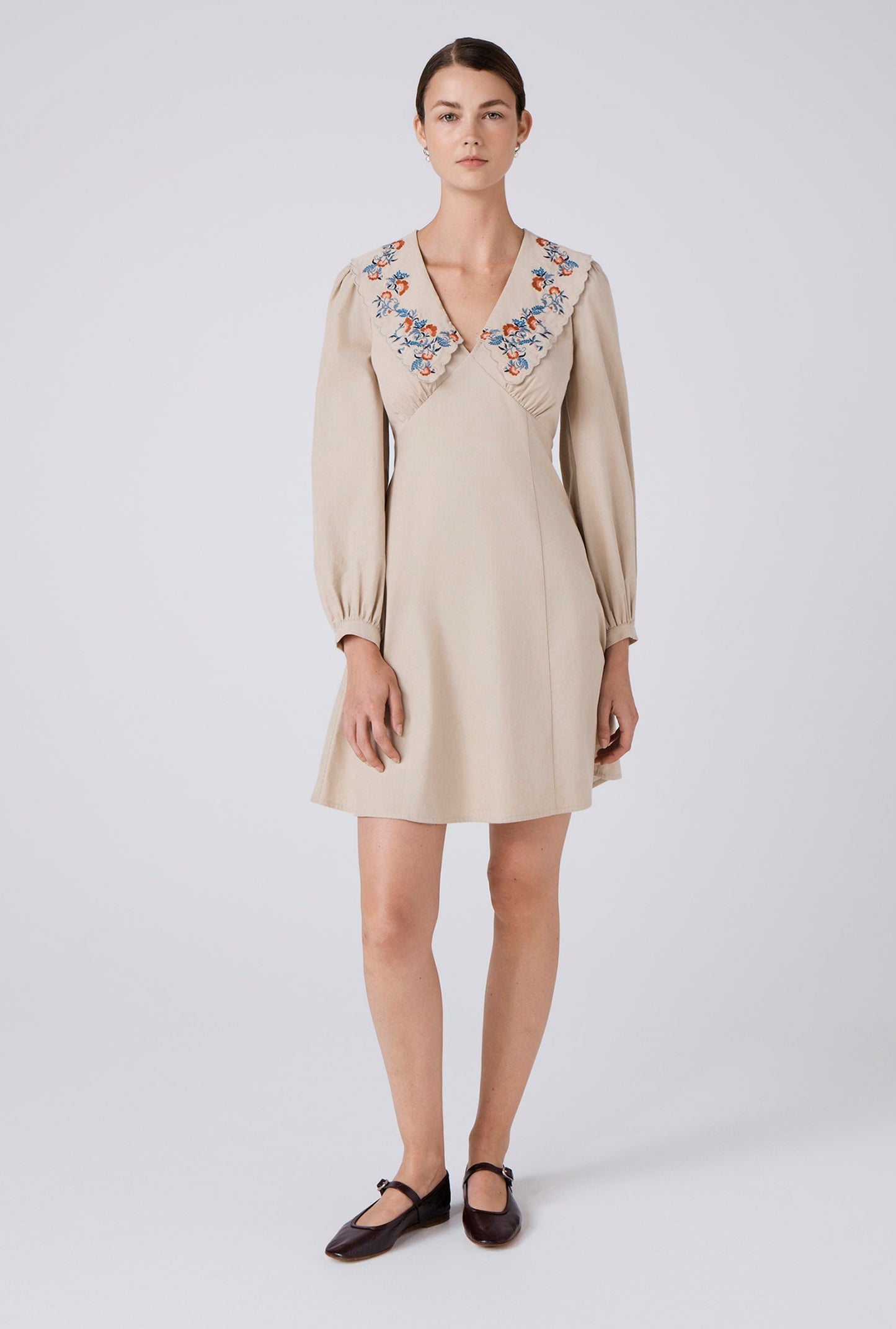 Blakely Embroidered Corduroy Short Dress