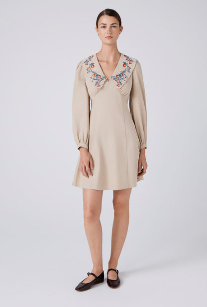 Blakely Embroidered Corduroy Short Dress