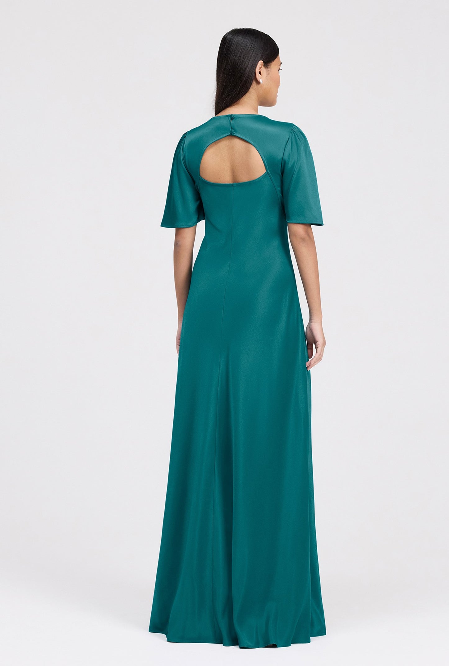 Arabella Angel Sleeve Satin Maxi Dress