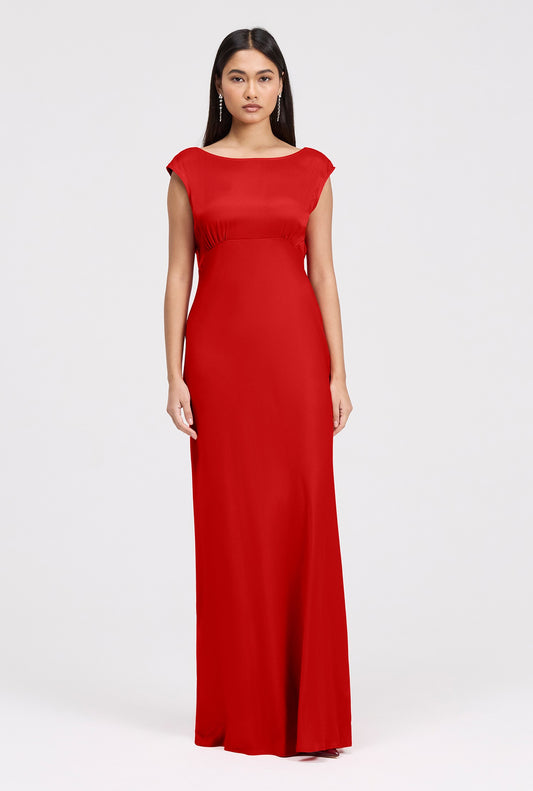 Octavia Cowl Back Satin Maxi Dress