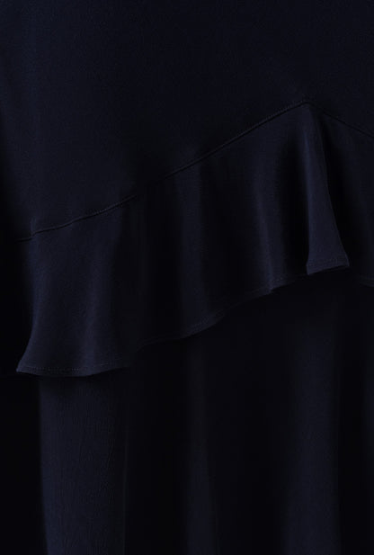 Corinne Frill Crepe Dress