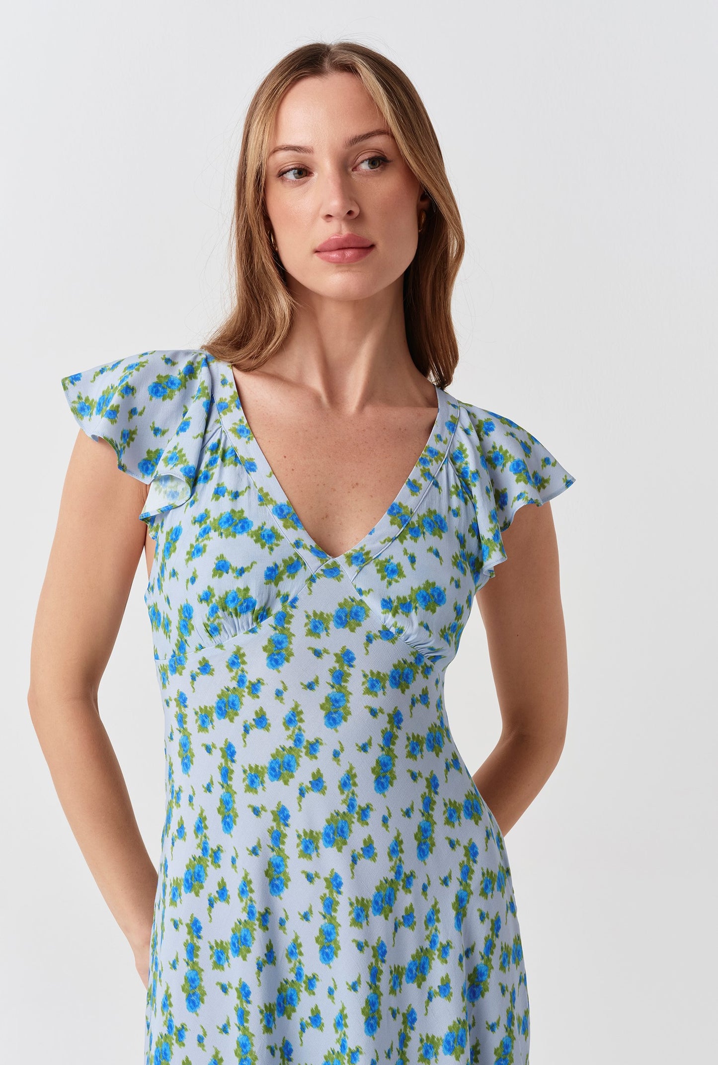 Maya Floral Crepe Midi Dress