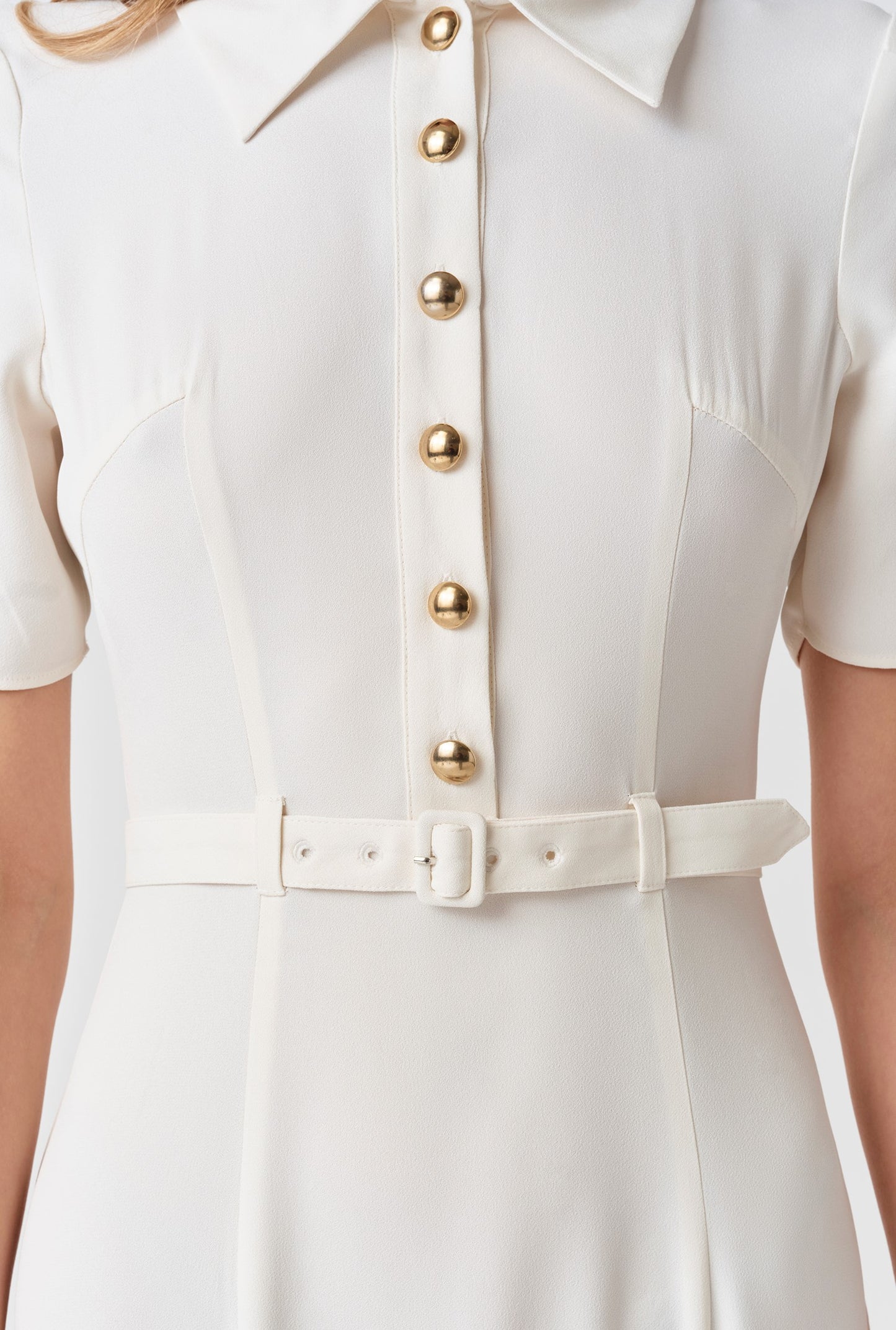 Amanda Collared Crepe Midi Dress