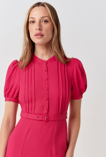 Francis Timeless Pintuck Crepe Midi Dress