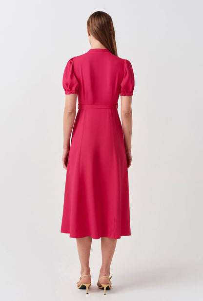 Francis Timeless Pintuck Crepe Midi Dress