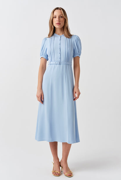 Francis Timeless Pintuck Crepe Midi Dress