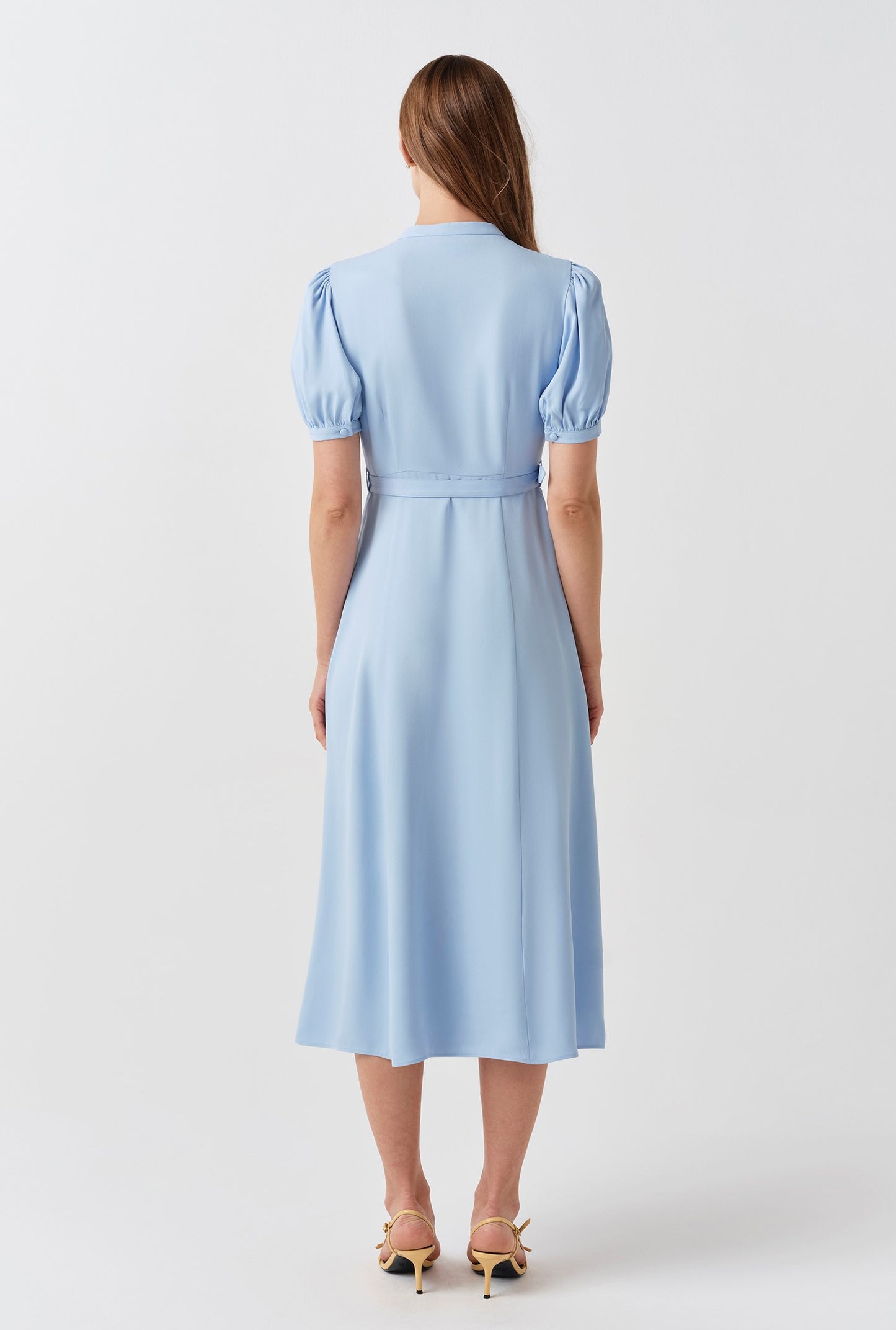 Francis Timeless Pintuck Crepe Midi Dress