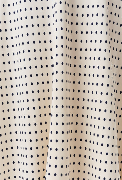 Mia Polka Dot Crepe V Neck Midi Dress
