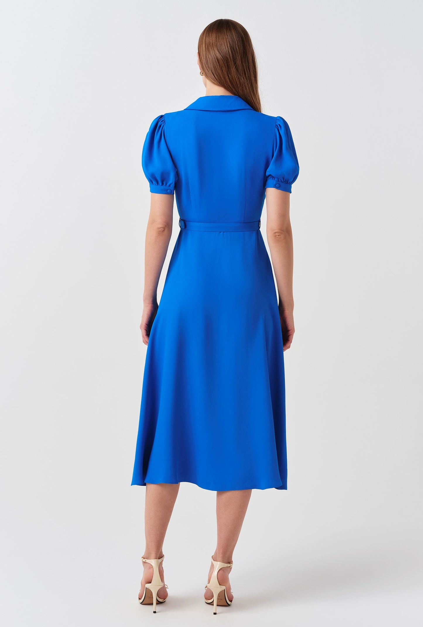 Phoebe Timeless Crepe Collared Button Down Dress