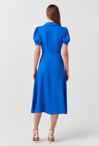 Phoebe Timeless Crepe Collared Button Down Dress
