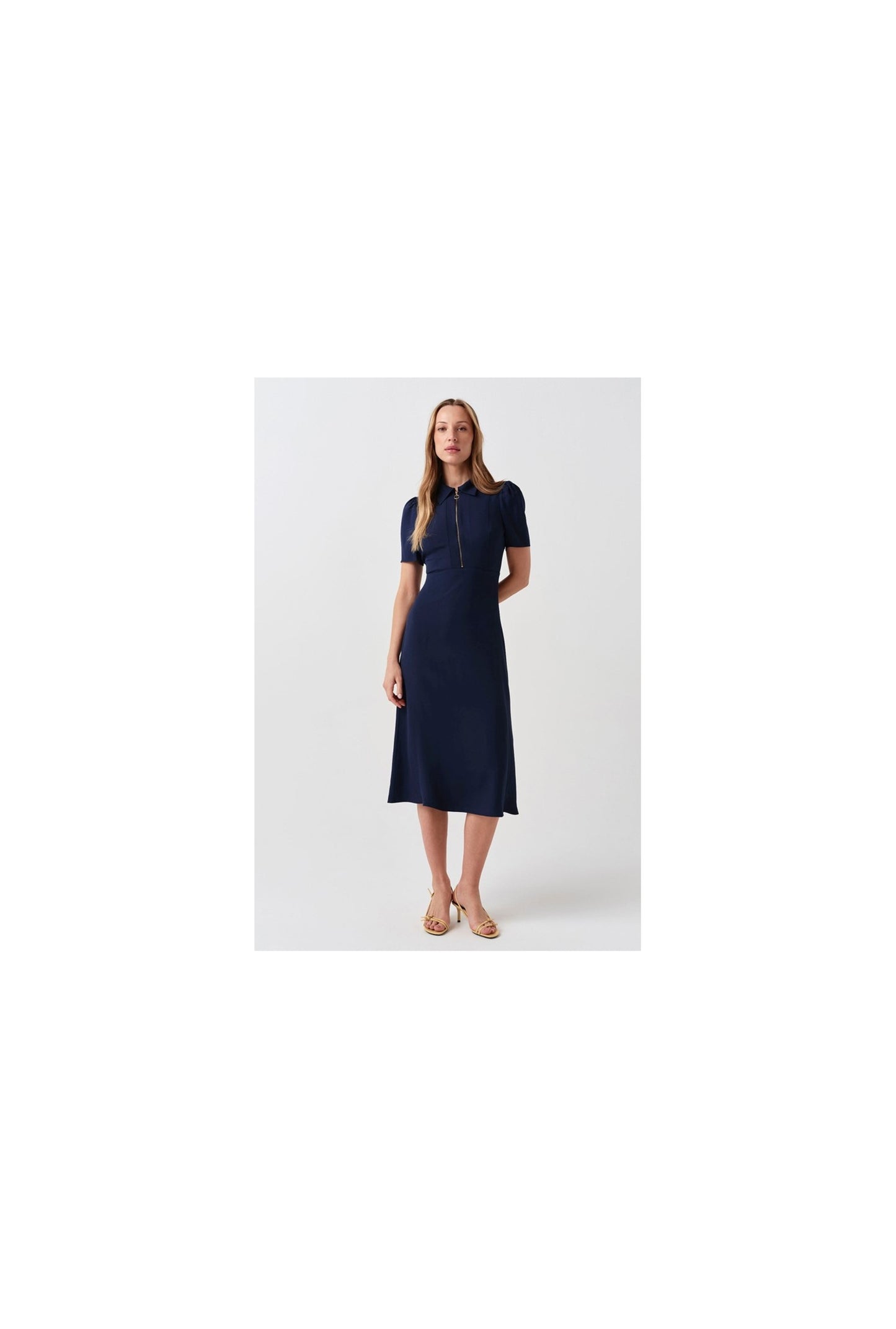Haisley Collared Zip Front Midi Dress