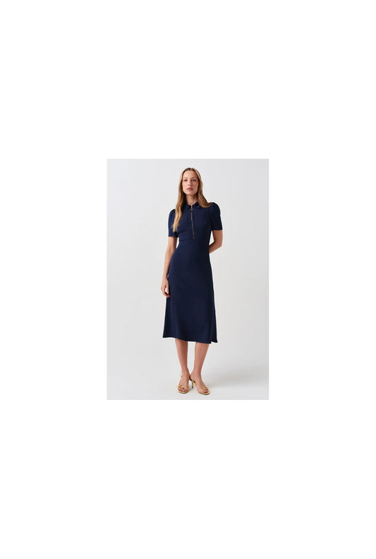 Haisley Collared Zip Front Midi Dress
