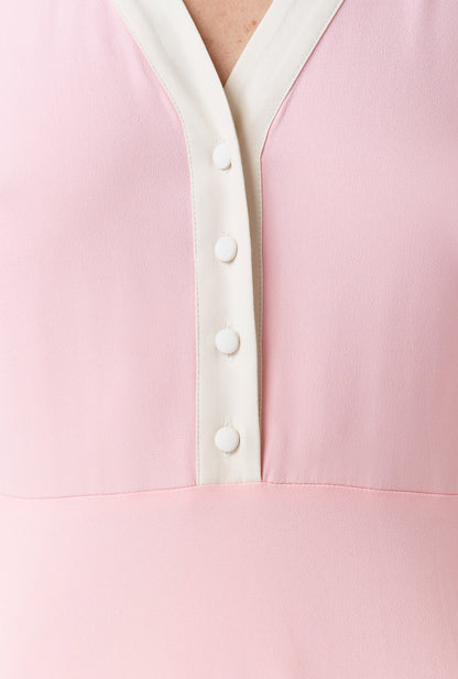 Elodie Contrast Collar Midi Dress