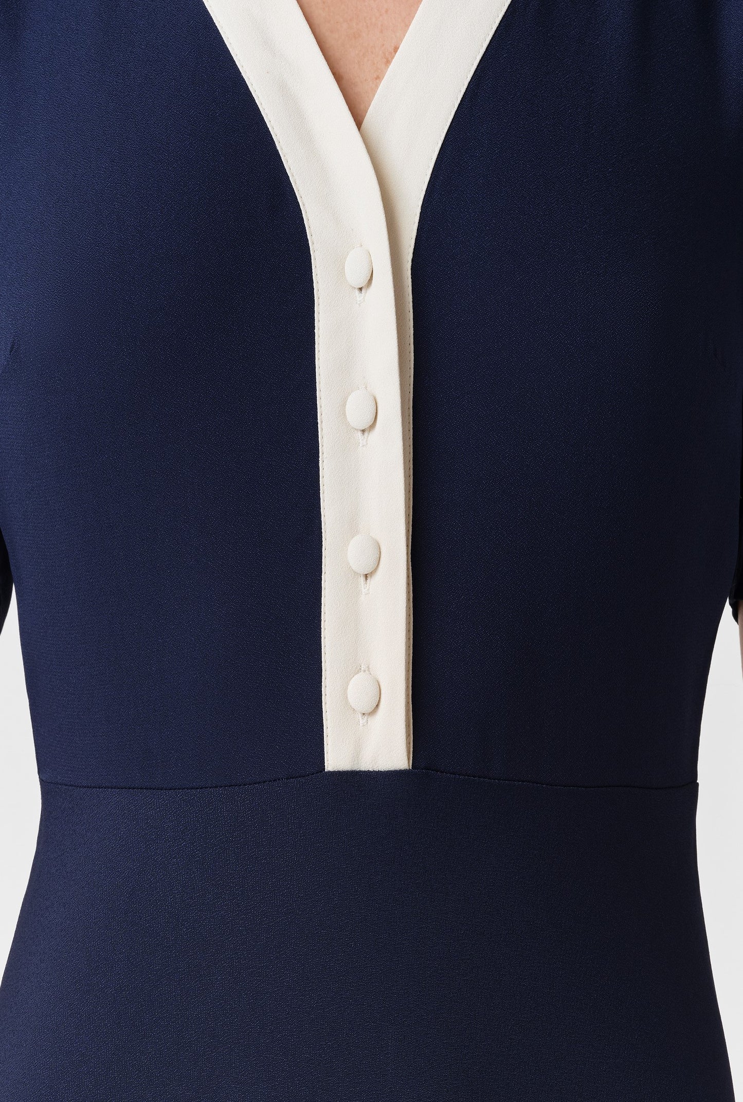 Elodie Contrast Collar Midi Dress