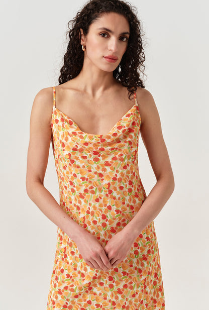 Stacy Cowl Neck Crepe Midi Dress