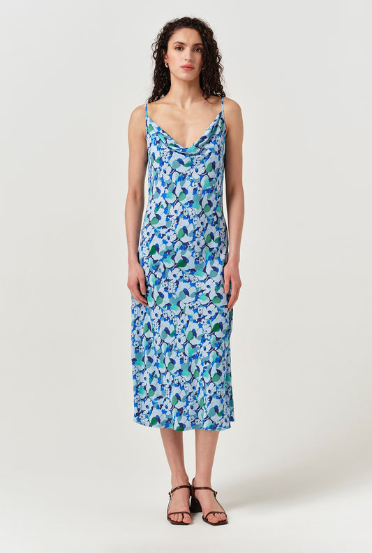 Stacy Cowl Neck Crepe Midi Dress