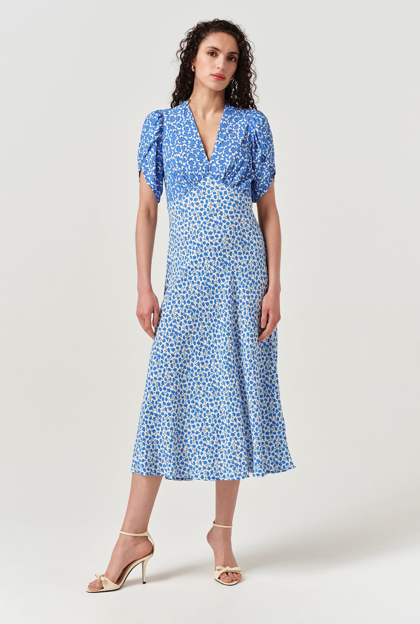 Faye Floral Crepe Midi Dress