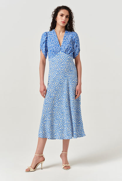 Faye Floral Crepe Midi Dress