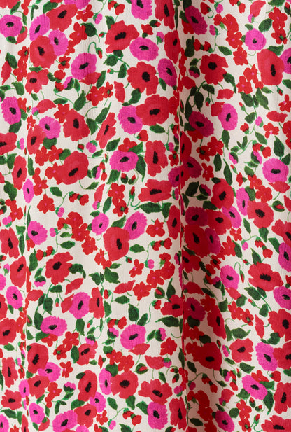 Jess Crepe Opulent Floral Midi Tea Dress