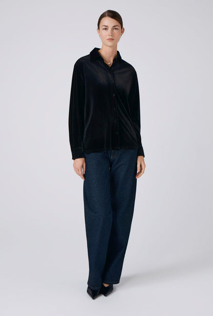 Ellie Velvet Button Down Shirt