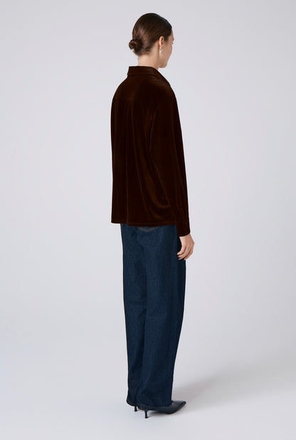 Ellie Velvet Button Down Shirt