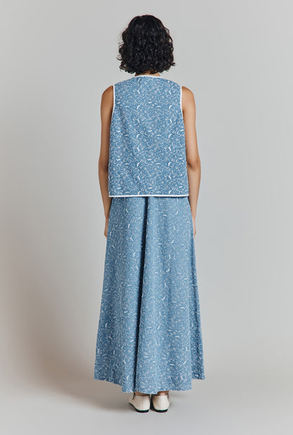Juliet Embroidered Denim Waistcoat