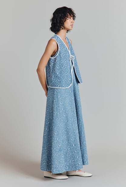 Juliet Embroidered Denim Waistcoat