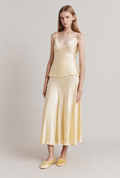 Diana Satin Midi Slip Skirt