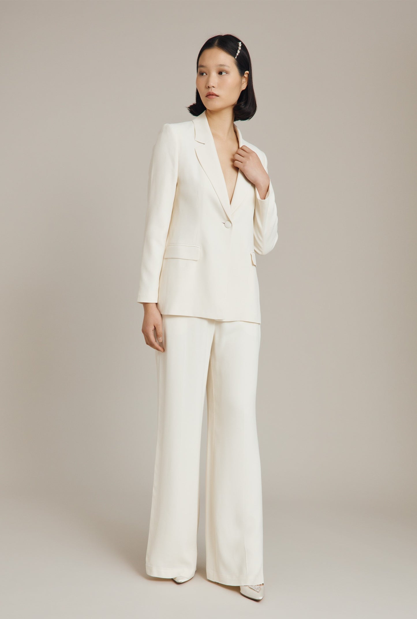 Alexa Crepe Wide Leg Trousers