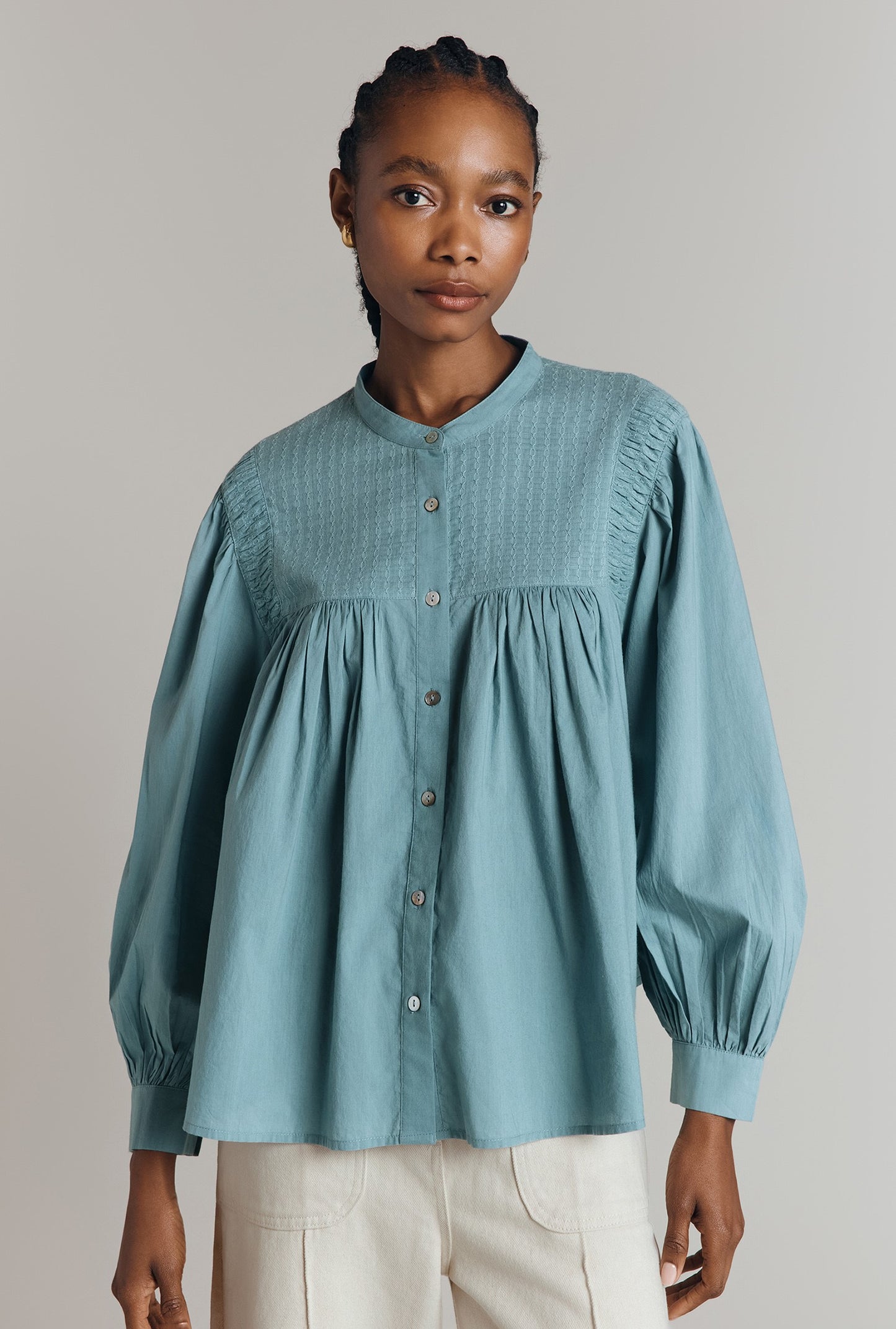 Greta Cotton Jacquard Blouse