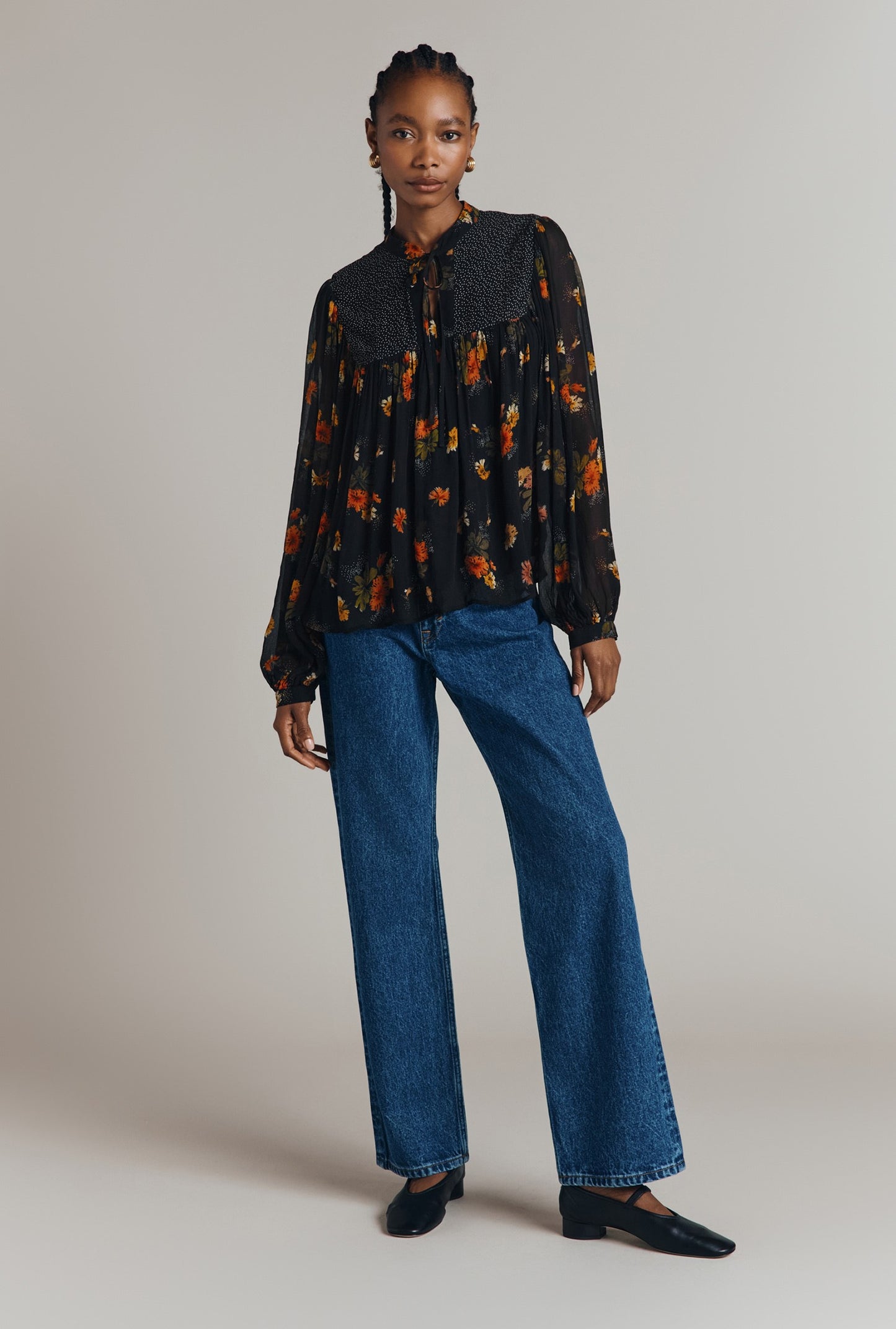 Jennifer Georgette Mixed Floral Blouse
