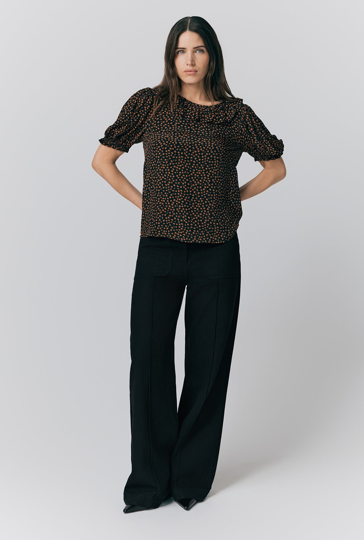 Mini Floral Ruffle Blouse