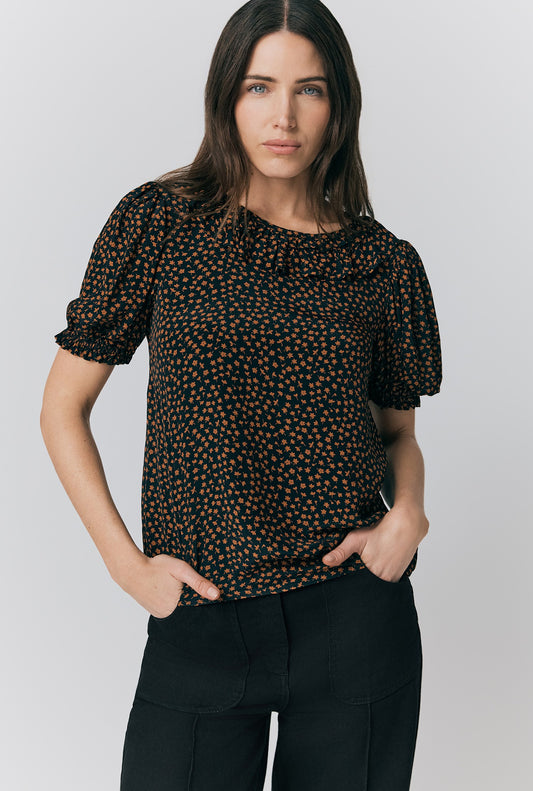 Mini Floral Ruffle Blouse