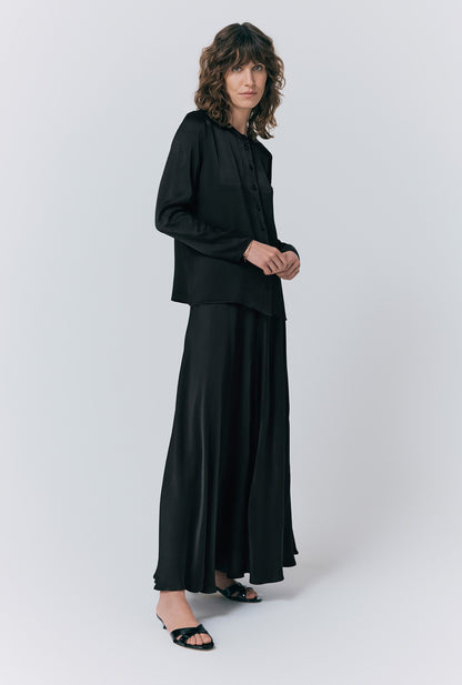 Efie Satin Button Through Blouse
