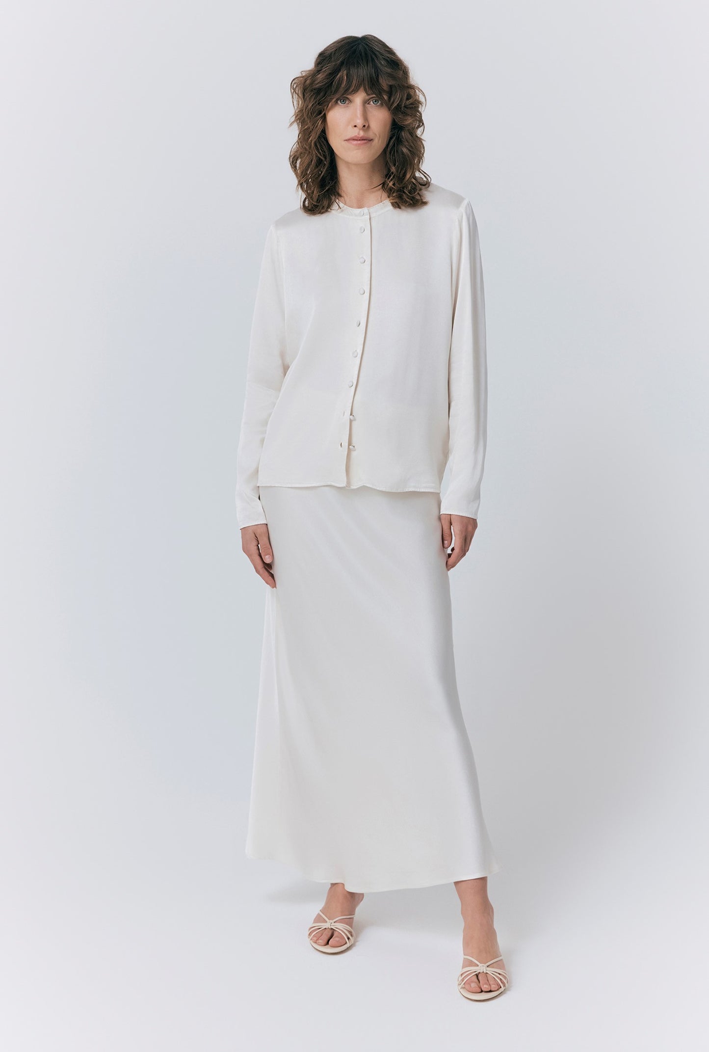 Efie Satin Button Through Blouse