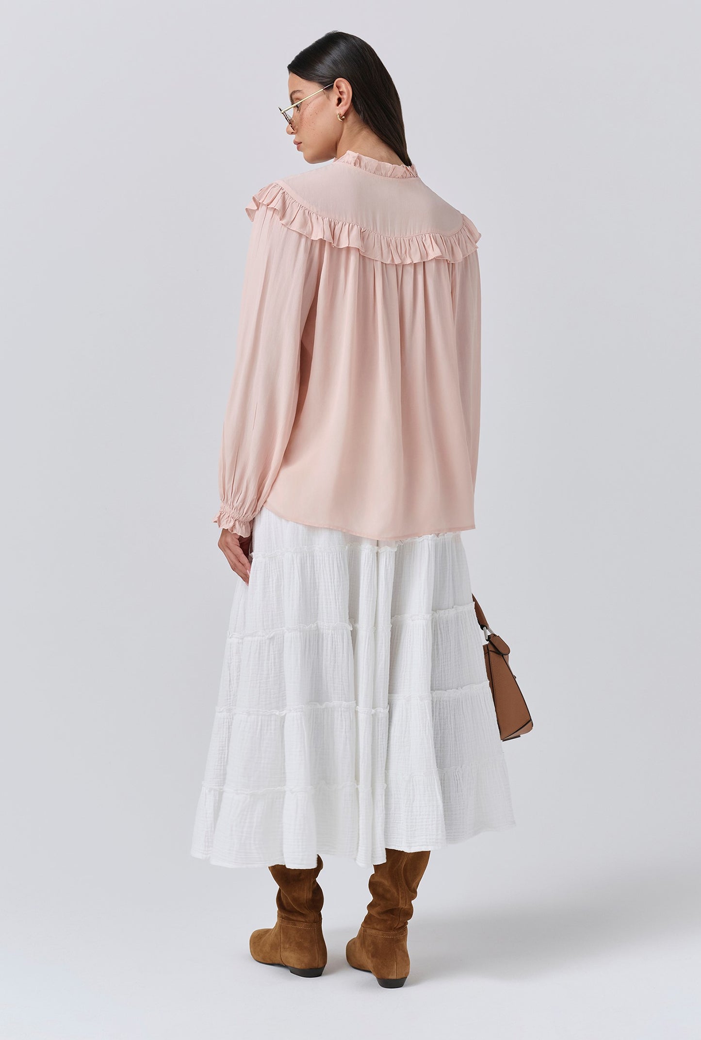 Talia Crepe Tie Neck Blouse