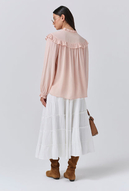 Talia Crepe Tie Neck Blouse