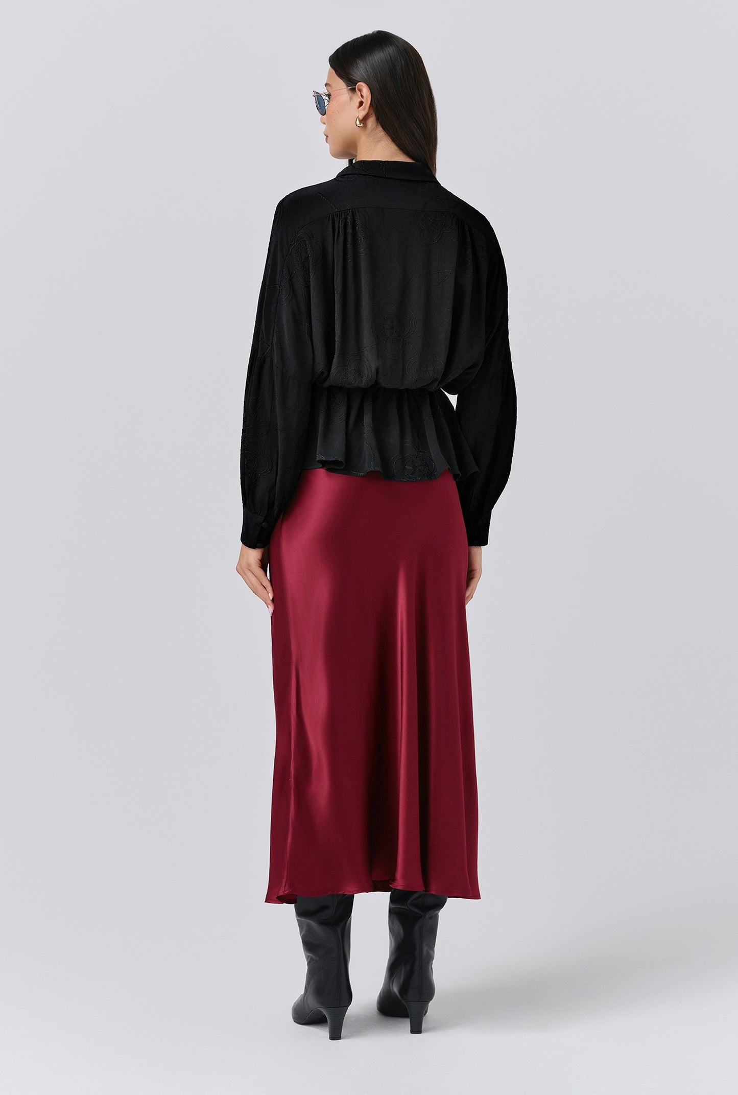 Amber Crepe Tie Neck Blouse