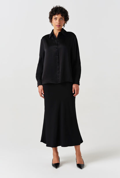 Esther Collared Satin Shirt