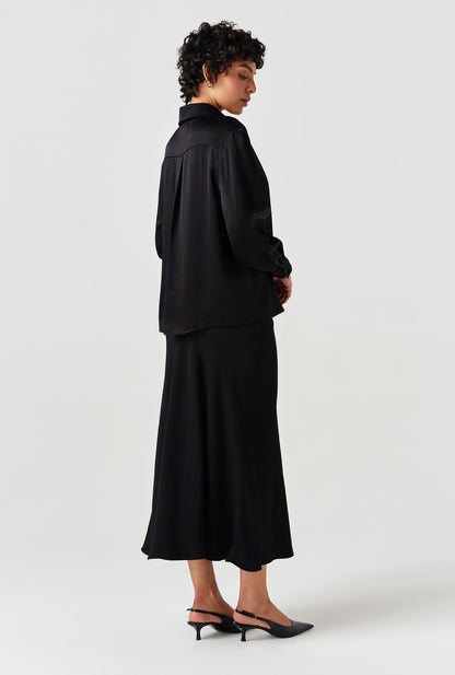 Esther Collared Satin Shirt