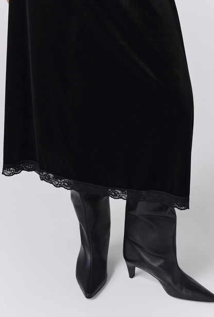 Lunette Velvet Midi Skirt