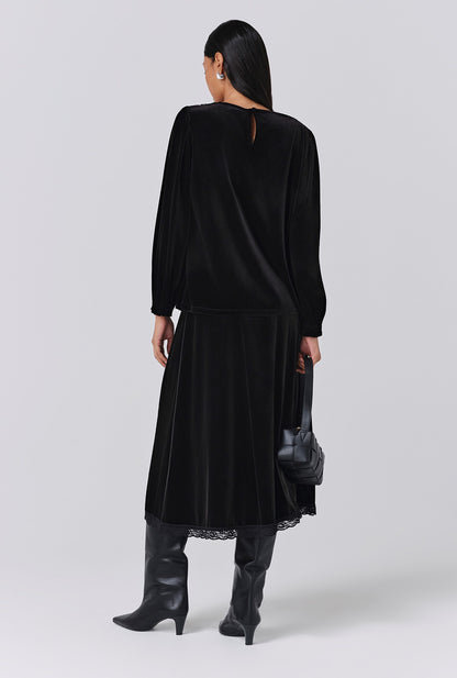 Lunette Velvet Midi Skirt