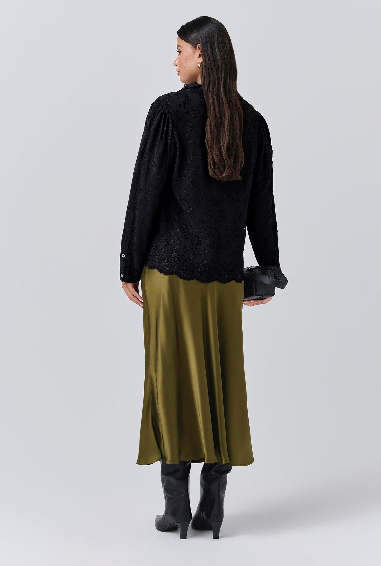 Luna Satin Midi Slip Skirt