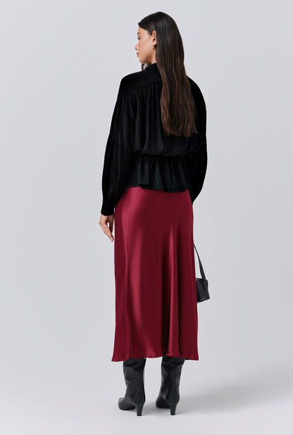 Luna Satin Midi Slip Skirt