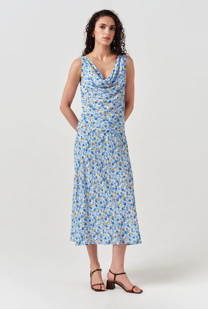 Luna Satin Midi Slip Skirt