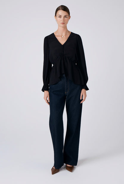 Tabitha Crepe Tie Waist Blouse
