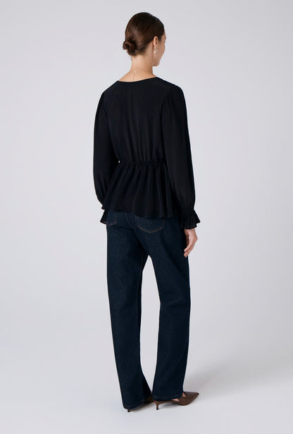 Tabitha Crepe Tie Waist Blouse