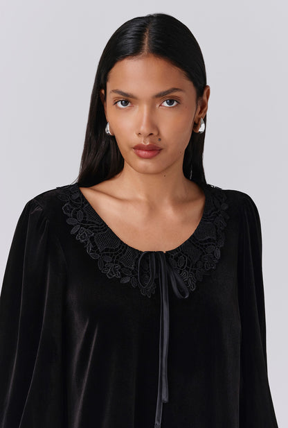 Haidee Velvet Doll Neck Top