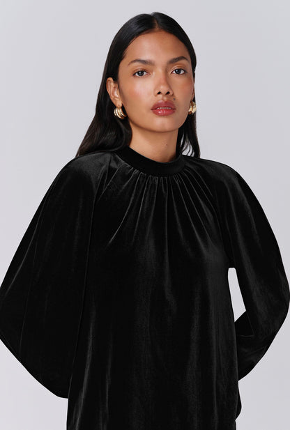 Athena Velvet High Neck Top